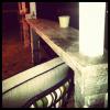 7 Ft. "Floating" countertops on stamped back porch. Mattingly Concrete Inc.
