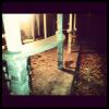 7 Ft. "Floating" countertops on stamped back porch. Mattingly Concrete Inc.