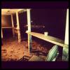 7 Ft. "Floating" countertops on stamped back porch. Mattingly Concrete Inc.